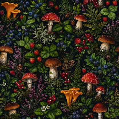 Image of Softshell fabric – forest bounty, available online at Charlotte's Fabrics