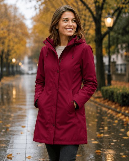 Pilt Softshell-veekindlast kangast, vaarikapunane – saadaval veebis Šarlote kangad