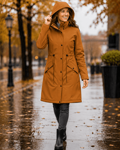 Pilt veekindlast softshell-kangast – ookerkollane, saadaval veebis Šarlotes audumi