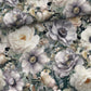 Cotton loop knit - silvery smoky flower garden 250 g/m²