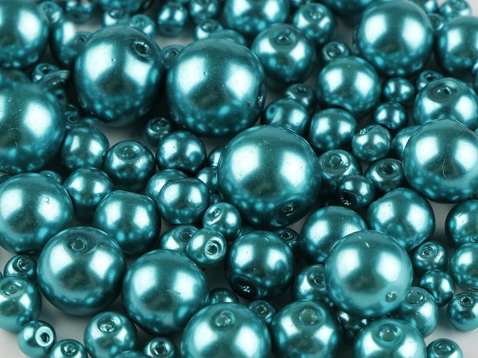Stikla pērlītes, Ø4–12 mm, dažādi izmēri, 50 g - dažādu krāsu varianti