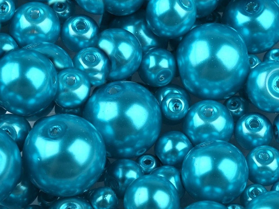Stikla pērlītes, Ø4–12 mm, dažādi izmēri, 50 g - dažādu krāsu varianti