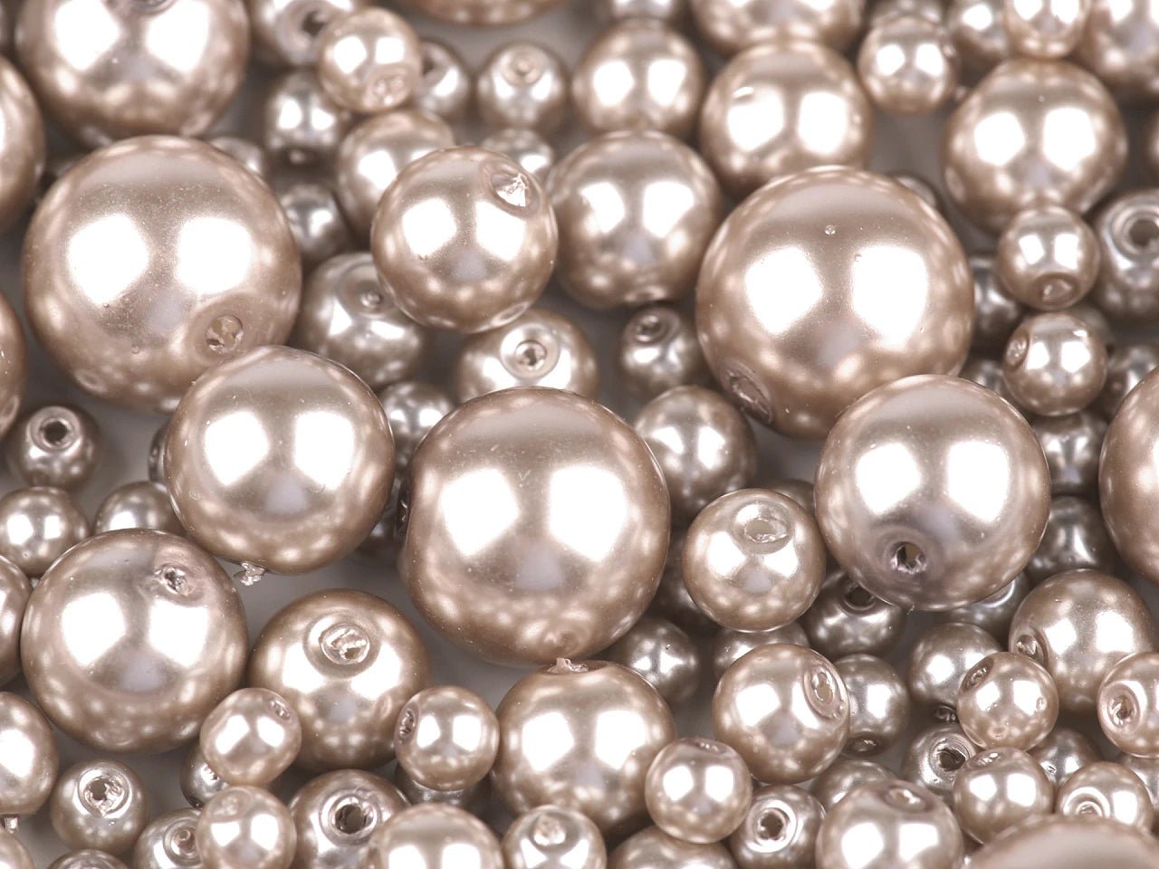 Stikla pērlītes, Ø4–12 mm, dažādi izmēri, 50 g - dažādu krāsu varianti