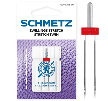 alt
Aiguille double pour machine à coudre pour tricot extensible SCHMETZ STRETCH TWIN ZWI - n°4/75 (1 pc)