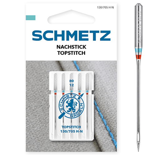 Šujmašīnu adatas dekoratīvajām šuvēm SCHMETZ TOPSTITCH NEEDLES - Nr.80 (5gab.)