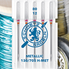 alt
Pilt SCHMETZ METALLIC õmblusmasina nõeltest metallniitidele - Nr.80 (5 tk), saadaval Šarlotes audumid