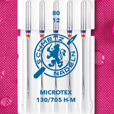 Aiguilles pour machine à coudre pour tissus fins SCHMETZ MICROTEX - N°80 (5 pièces)