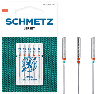 Šujmašīnu adatas trikotāžai SCHMETZ JERSEY - Nr.70/80/90 (5gab.)