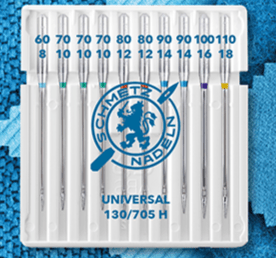 Aiguilles universelles pour machine à coudre SCHMETZ UNIVERSAL - N°60/70/80/90/100/110 (10 pièces)