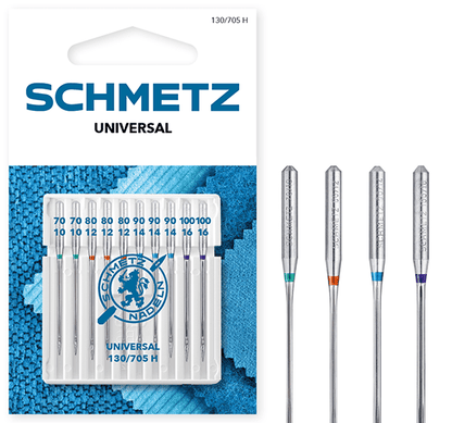 Aiguilles universelles pour machine à coudre SCHMETZ UNIVERSAL - N°/70/80/90/100 (10 pcs.)