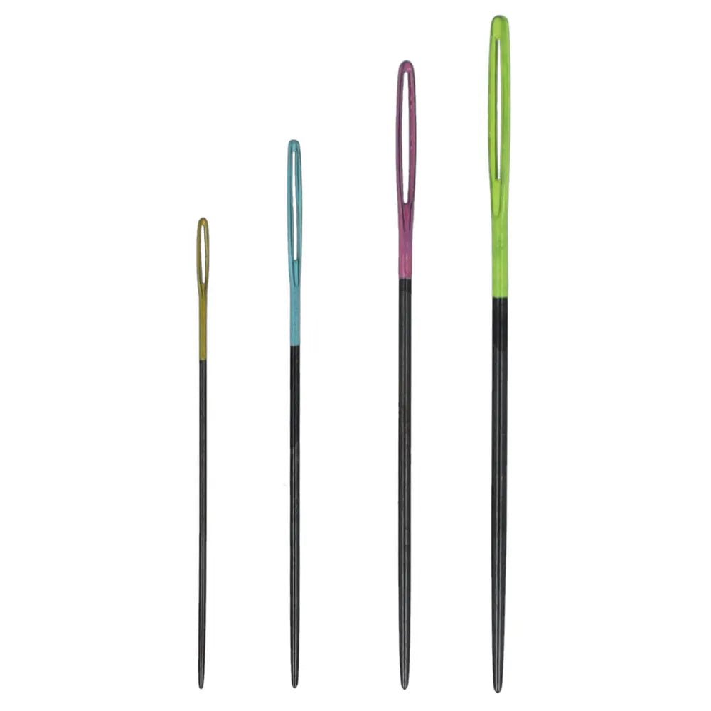Attēls ar Šūšanas adatas, Pony Black Tapestry Needles — krāsainas actiņas, izm. 22–28 – pieejams Šarlotes audumi