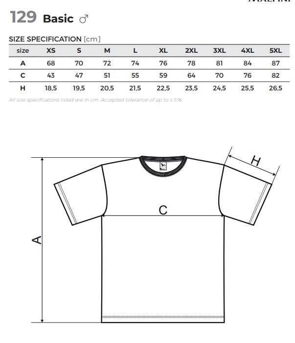 Attēls ar T - krekls Malfini 100% kokvilna 160 g/m² - melns – pieejams Šarlotes audumi