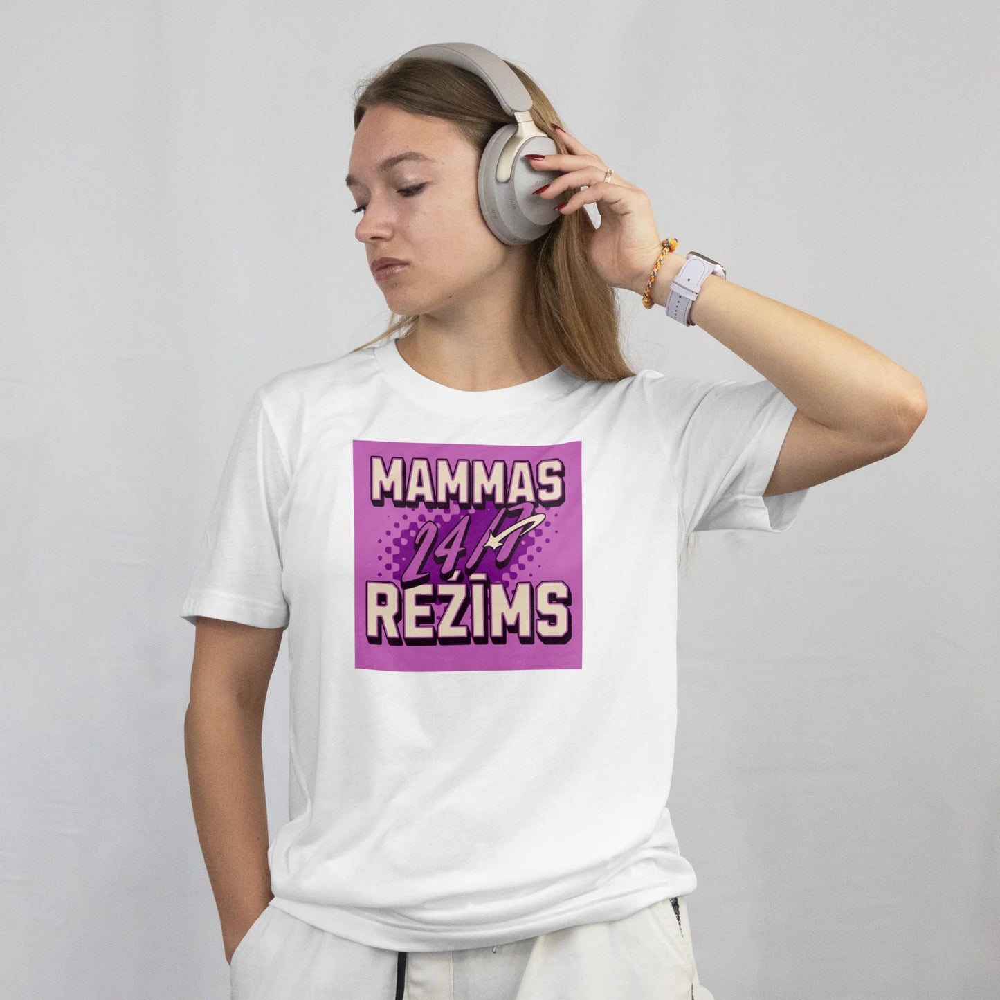Attēls ar T - krekls "Mamma 24/7" | Lieliska dāvana mammai – pieejams Šarlotes audumi