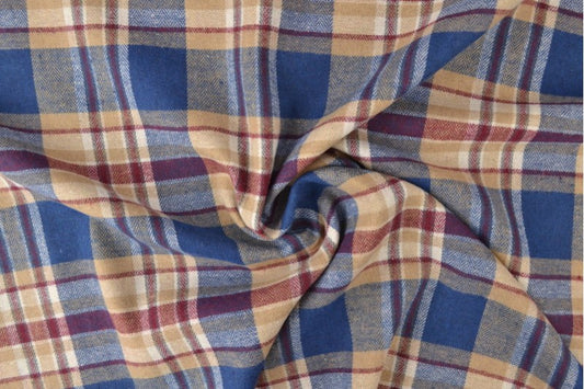Flanell – beež-sinine ruuduline