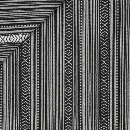 Ethnic pattern fabric - black with gray 200 g/m²