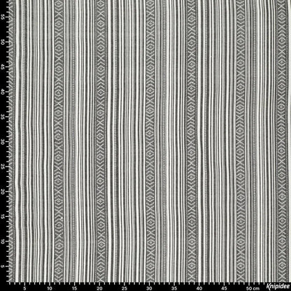 Folk pattern fabric - grey tones 200 g/m²