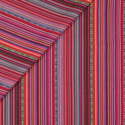 Ethnic pattern fabric - pink tones 200 g/m²