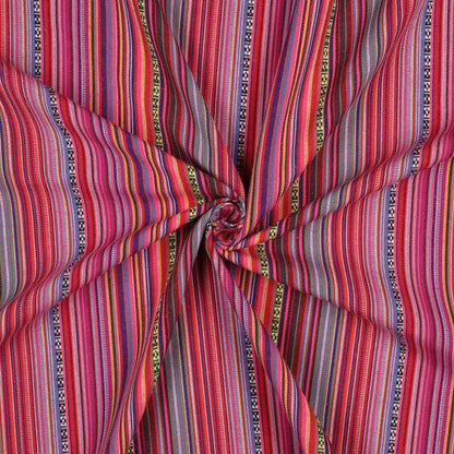 Folk pattern fabric - pink tones 200 g/m²