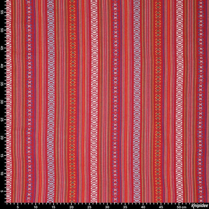 Ethnic pattern fabric - red tones 200 g/m²
