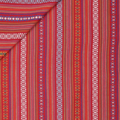Ethnic pattern fabric - red tones 200 g/m²