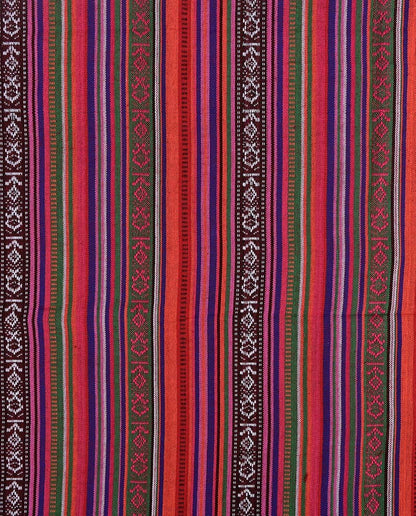 Tissu à motif traditionnel - bleu et rouge 200 g/m²