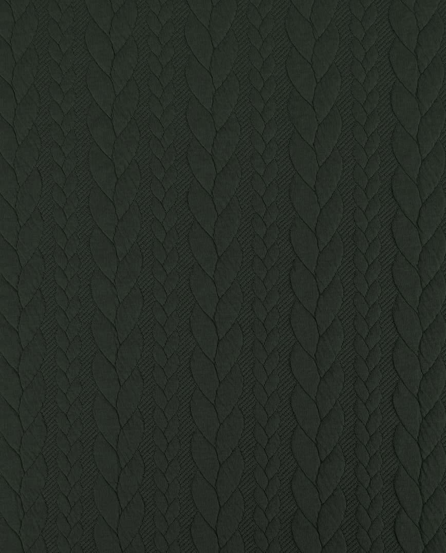 Attēls ar Trikotāžas audums ar adījuma rakstu - dūmakaini zaļas pīnes 340 g/m² – pieejams Šarlotes audumi