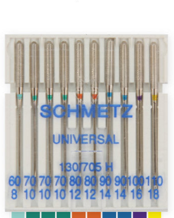 Õmblusmasina nõelad universaalsed SCHMETZ UNIVERSAL-Nr.60/70/80/90/100/110 (10tk.)