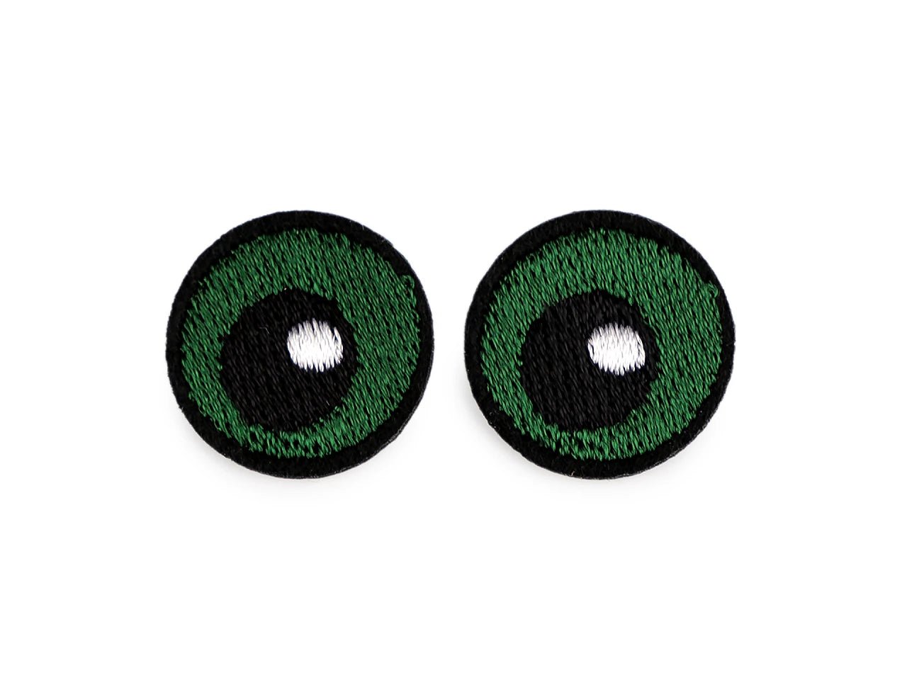 Image with iron-on Eyes patch Ø 2.2 cm – embroidered fabric patch, 10 pcs. – available online at Charlotte's Fabrics