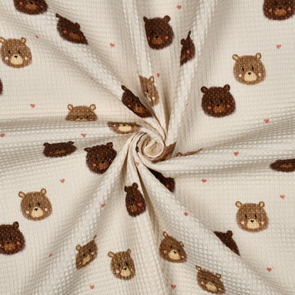 Image en tissu gaufré avec des ours 185 g/m² – disponible chez Šarlotes audumi