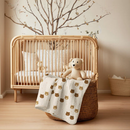 Image du tissu gaufré - ours 185 g/m² – disponible chez Šarlotes audumi