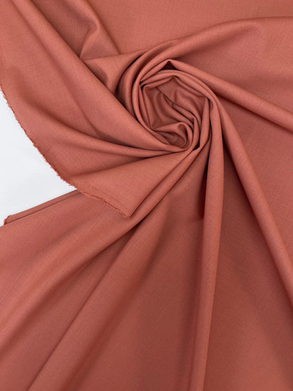 Tissu en laine avec élasthanne - argile rouge 215 g/m²