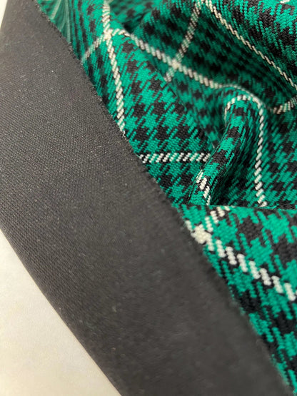 Tweed de laine à carreaux verts 400 g/m²