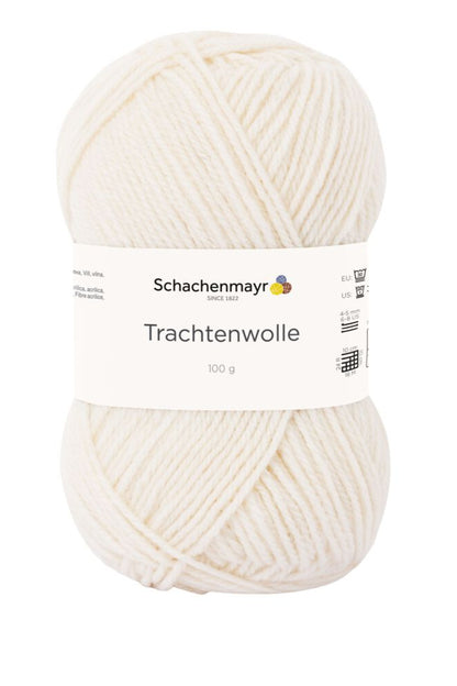 Fil à tricoter Schachenmayr Trachtenwolle blanc 185 m 100 g #00002