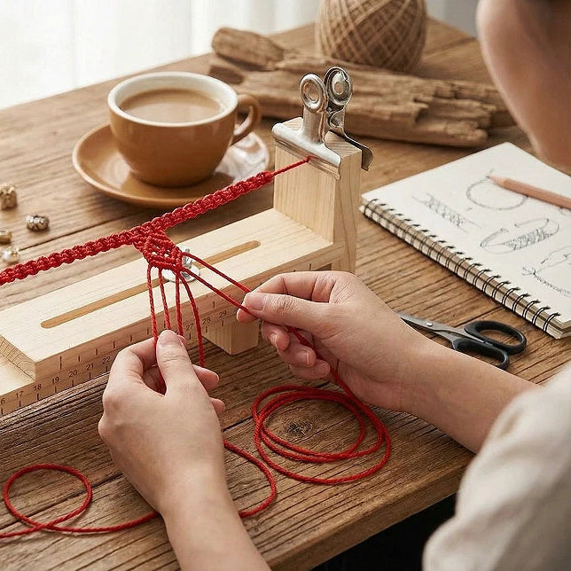 Puidust raam käevõrude punumiseks