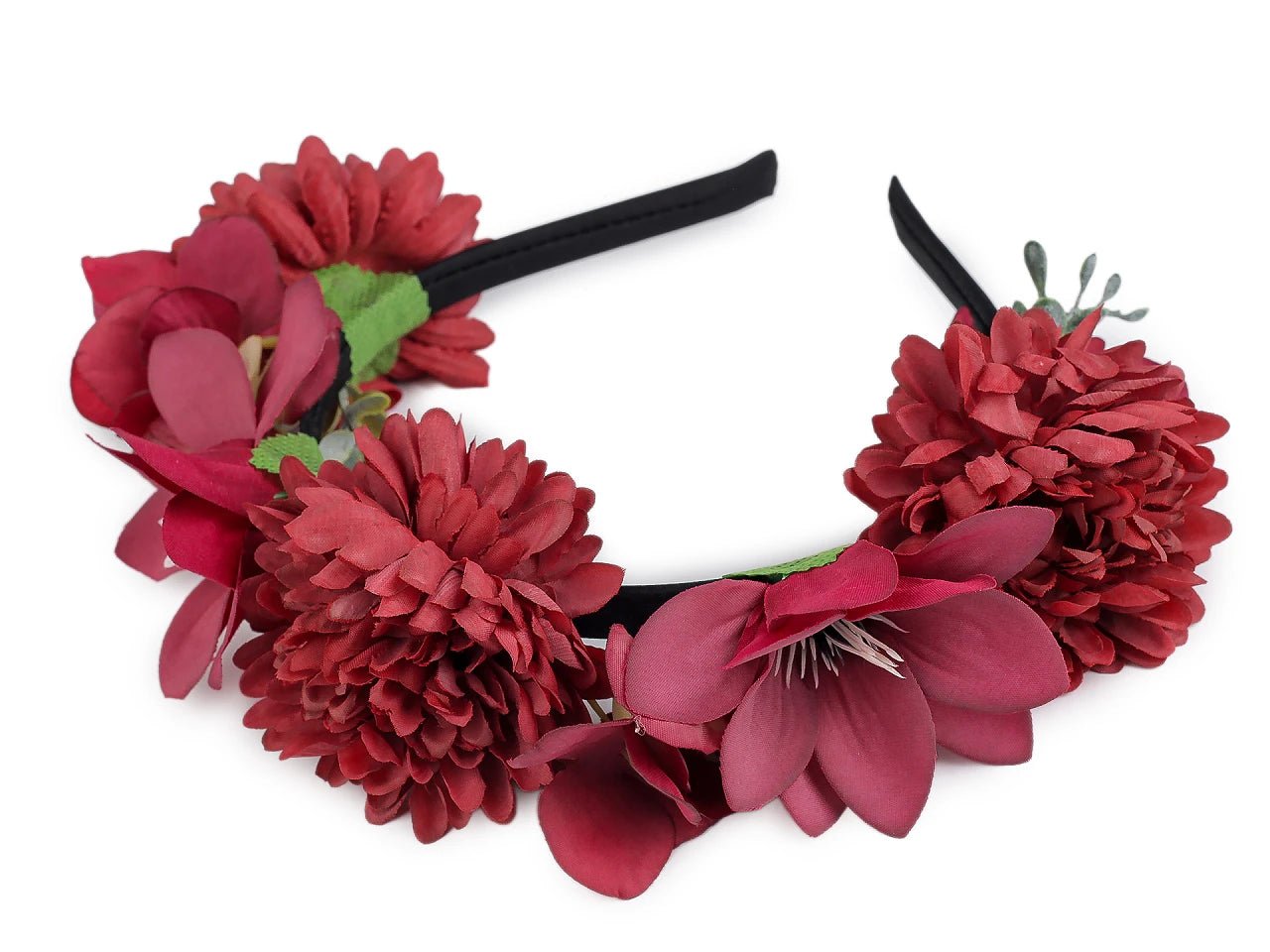 Image with flower wreath, headband – available at Šarlote's Fabrics