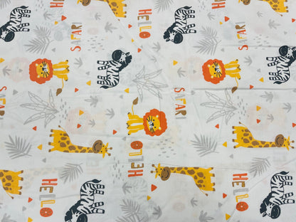 100% Baumwollstoff – Afrikanische Tiere 130 g/m²