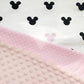 100% Kokvilnas audums-baltas pumpiņas uz rozā fona (4 mm) 130 g/m²