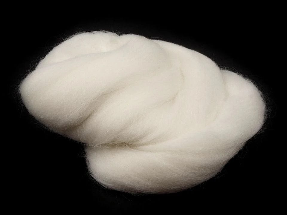 100% MERINO vilna filcēšanai (kārsums)-balta 20g #1