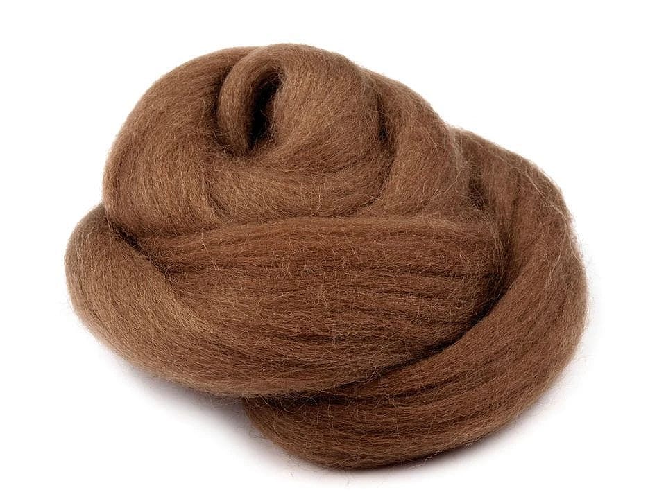 100% MERINO vilna filcēšanai (kārsums)-brūna 20g #21