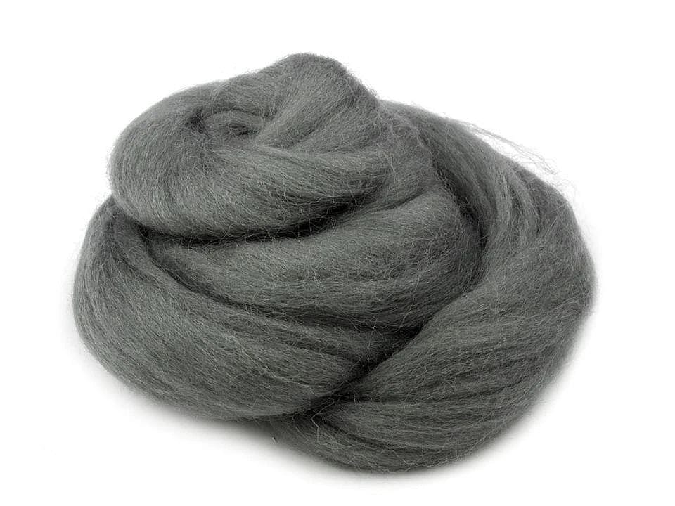 100% MERINO vilna filcēšanai (kārsums)-pelēka 20g #23