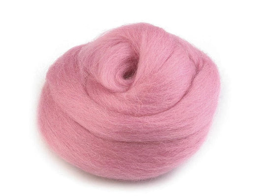 100% MERINO vilna filcēšanai (kārsums)-rozā 20g #27