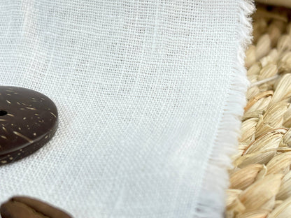 100% weichgewaschenes Leinen, Weiß 185 g/m²