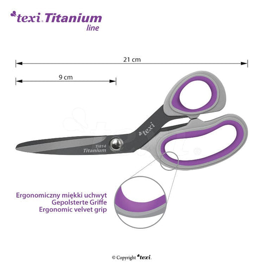 Drēbnieku šķēres TEXI TITANIUM šķēres (21 cm)