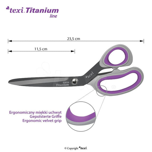 Drēbnieku šķēres TEXI TITANIUM šķēres (23,5 cm)