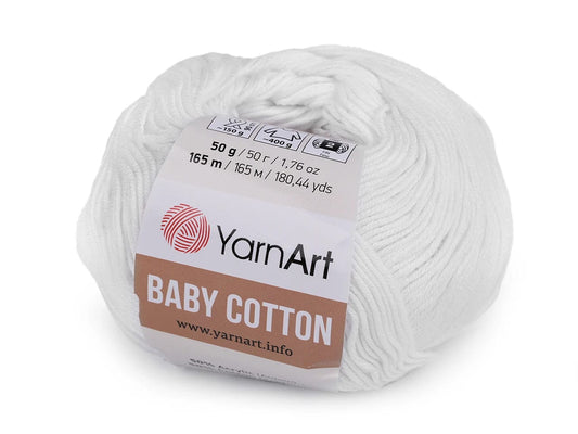 Dzija Yarn Art Baby Cotton-balta 165m 50g #400