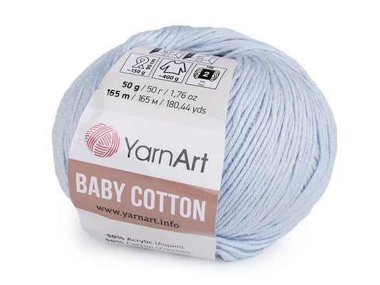 Dzija Yarn Art Baby Cotton-gaiši zila 165m 50g #450