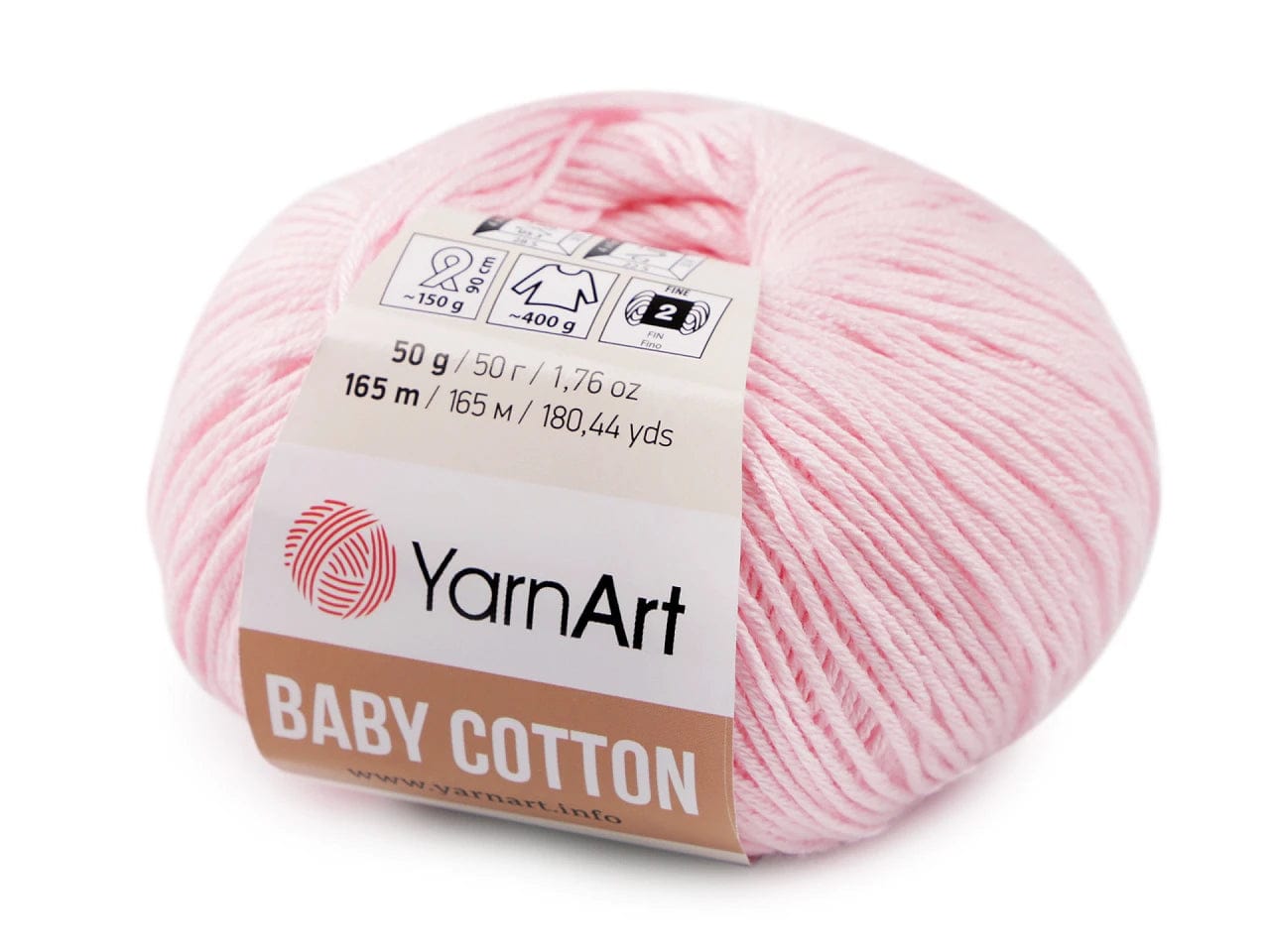 Dzija Yarn Art Baby Cotton-maigi rozā 165m 50g #410