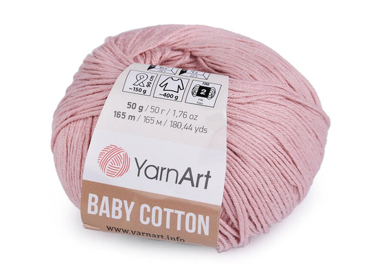 Dzija Yarn Art Baby Cotton-pūderrozā 165m 50g #413