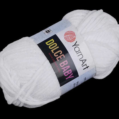 Yarn Art Dolce Baby-Zefir-Garn, weiß, 85m 50g #741