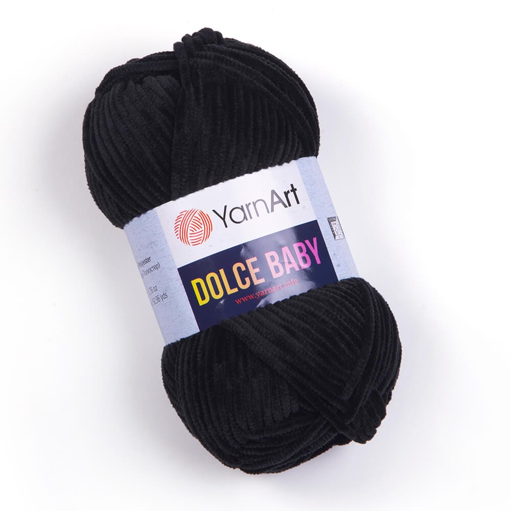 Dzija Yarn Art Dolce Baby-Zefīra dzija-melna 85m 50g #742